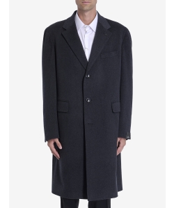 Grey single-breasted wool coat