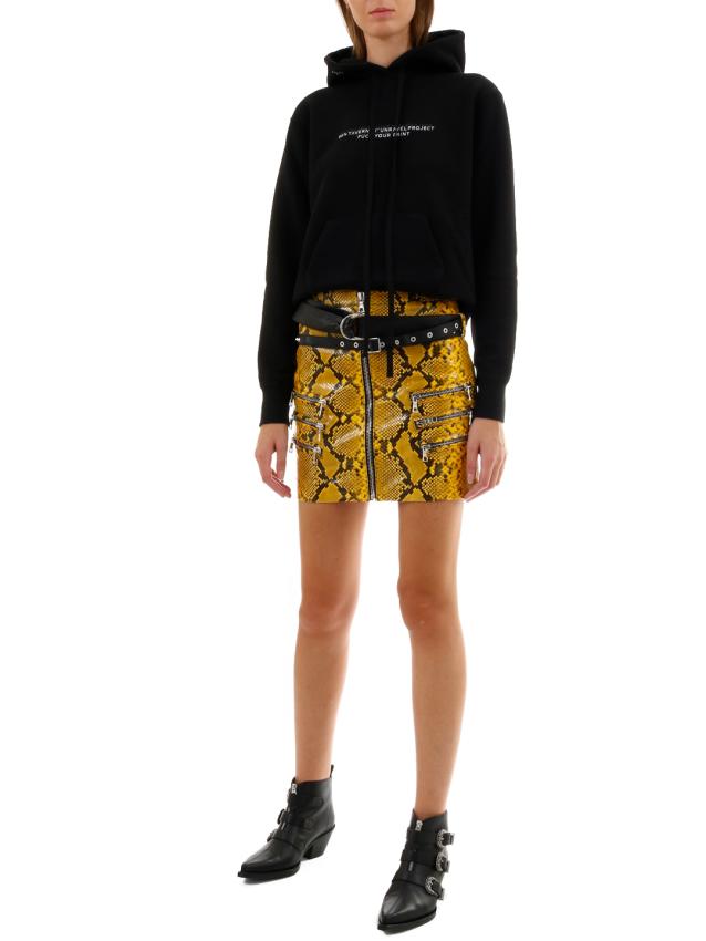 UNRAVEL - Yellow Python Leather Skirt