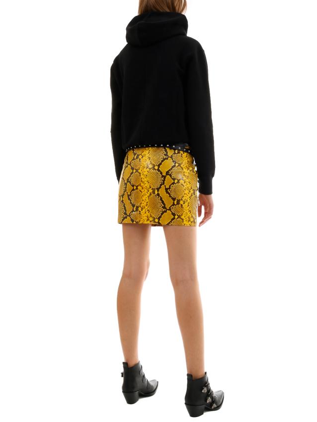 UNRAVEL - Yellow Python Leather Skirt