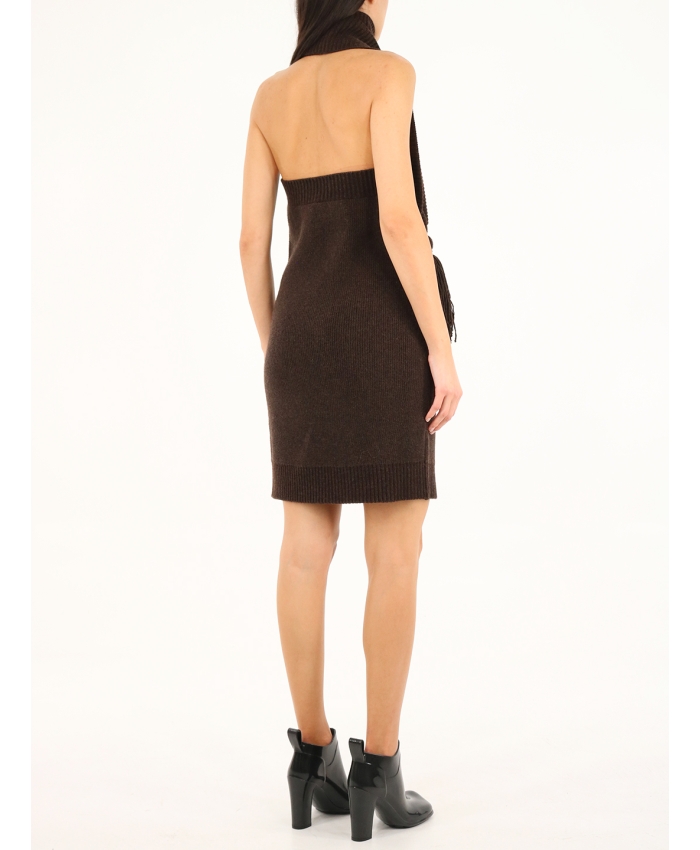 BOTTEGA VENETA - Brown one shoulder dress