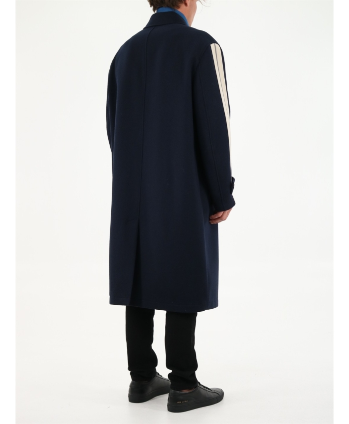 PALM ANGELS - Blue wool coat