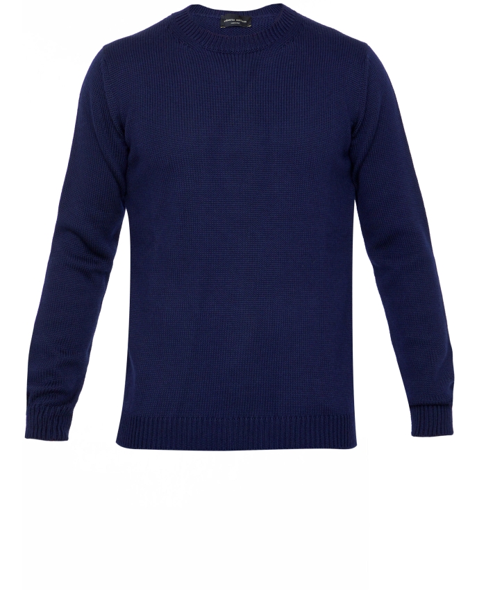 ROBERTO COLLINA - Blue merino wool sweater