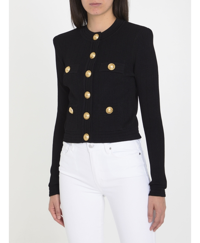 BALMAIN - Cropped knit cardigan