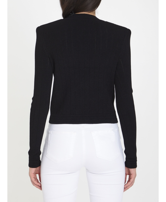 BALMAIN - Cropped knit cardigan