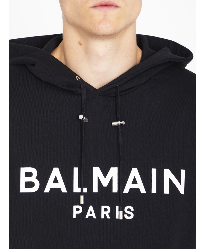 BALMAIN - Cotton hoodie with logo