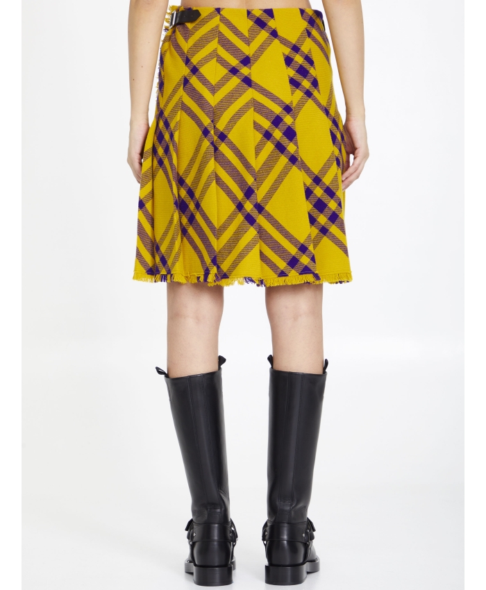 BURBERRY Check wool kilt Leam Roma Luxury Shopping Online