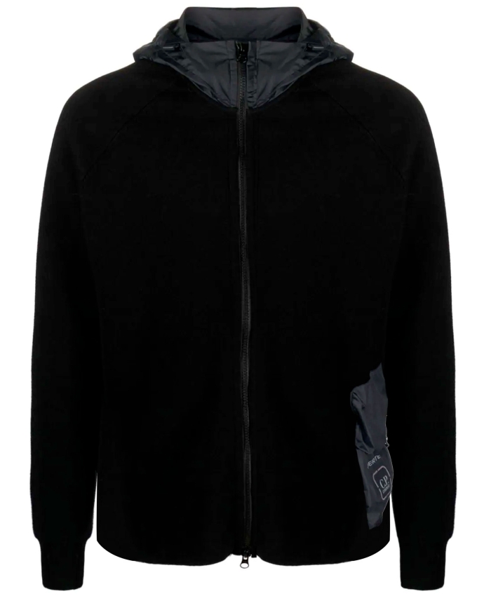 CP COMPANY - Black cotton hoodie