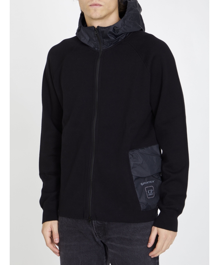 CP COMPANY - Black cotton hoodie