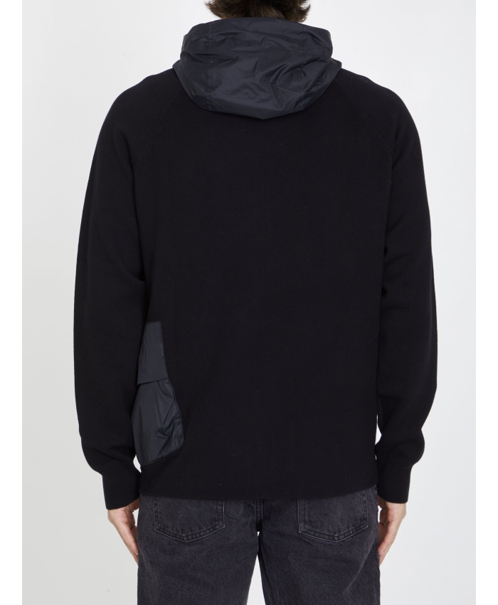 CP COMPANY - Black cotton hoodie