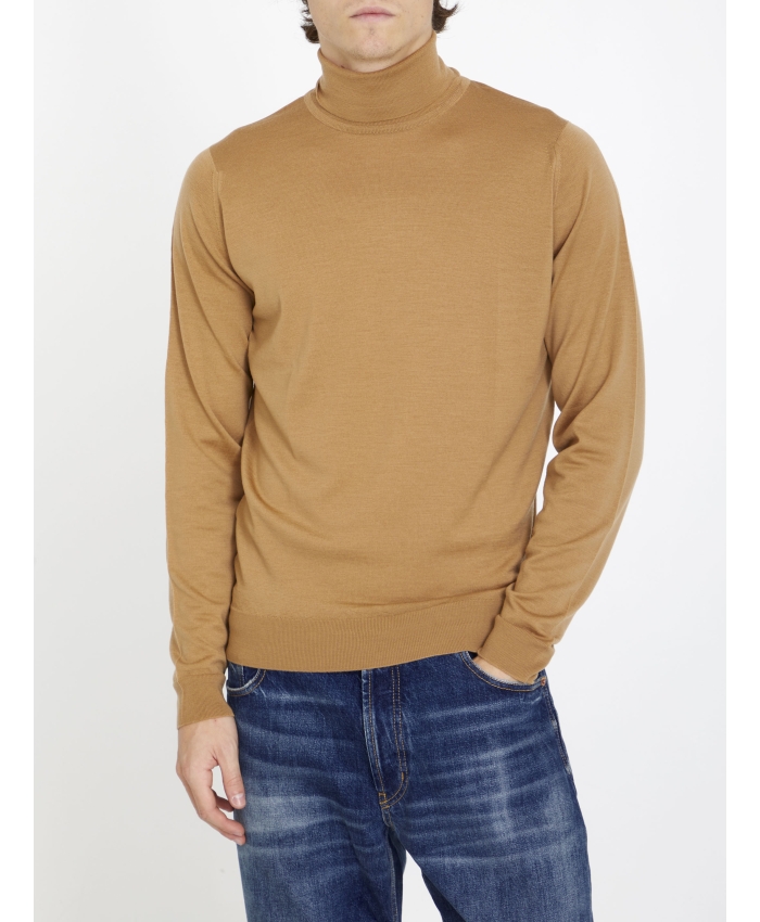 JOHN SMEDLEY - Maglia merino cammello