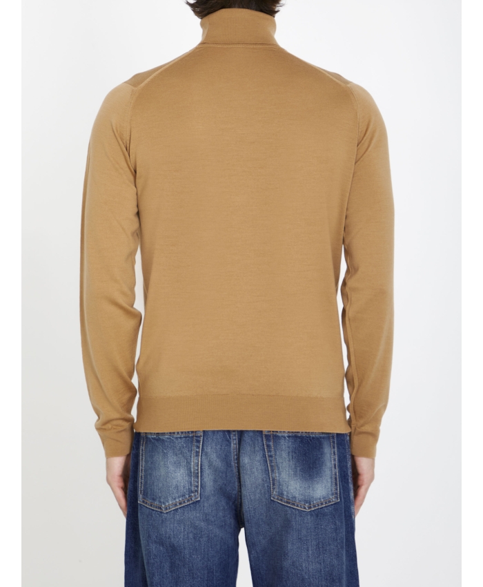 JOHN SMEDLEY - Maglia merino cammello