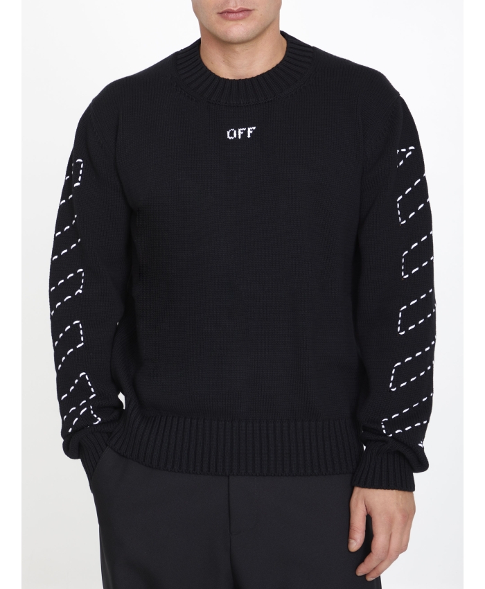 OFF WHITE - Stitch Arrow Diags sweater