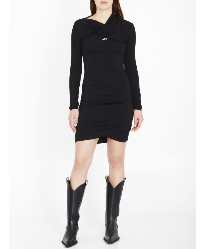 OFF WHITE - Fluid jersey Twist mini dress