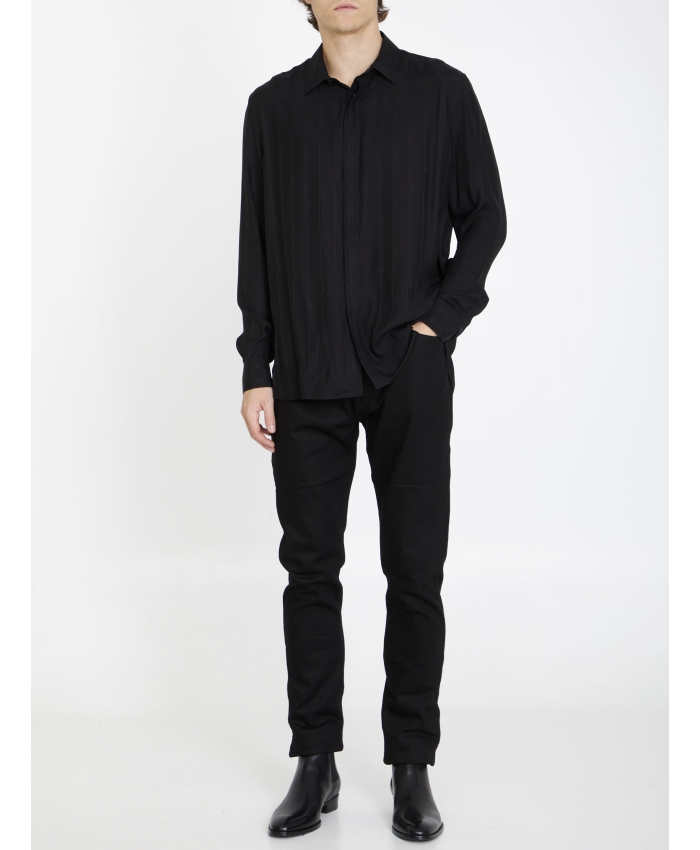 SAINT LAURENT - Cassandre striped shirt