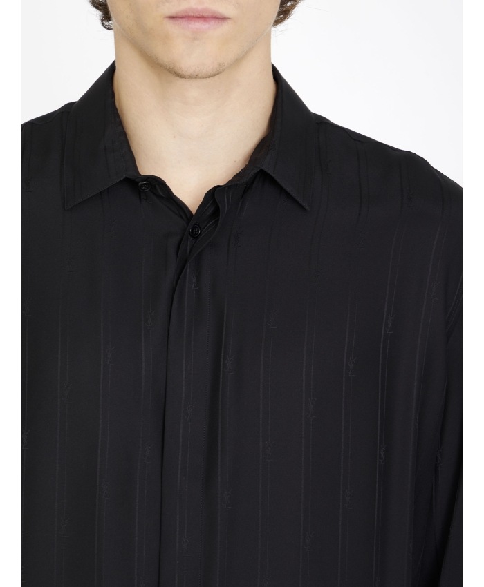 SAINT LAURENT - Cassandre striped shirt