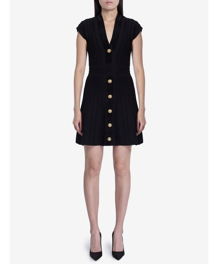 BALMAIN - Short velvet dress