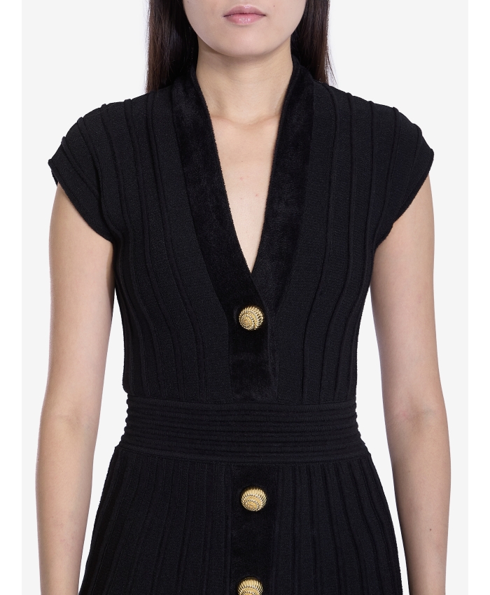 BALMAIN - Short velvet dress