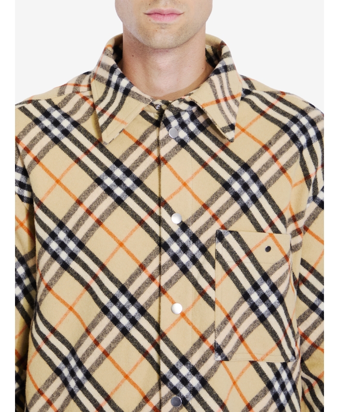 BURBERRY Check wool shirt Leam Roma Luxury Shopping Online