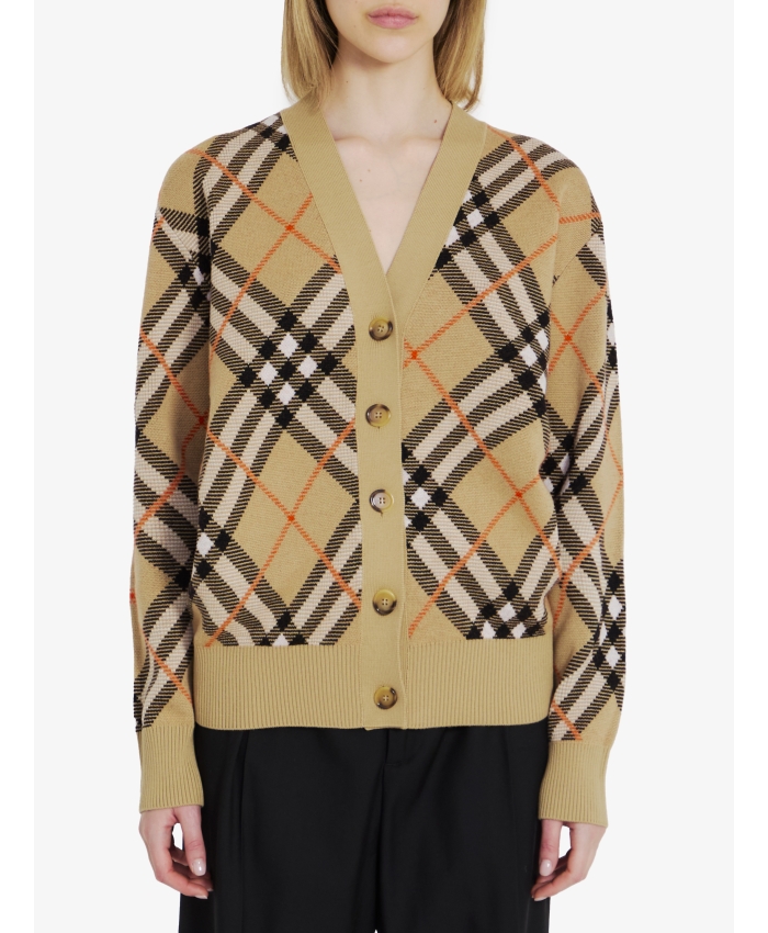 BURBERRY - Cardigan in Check wool