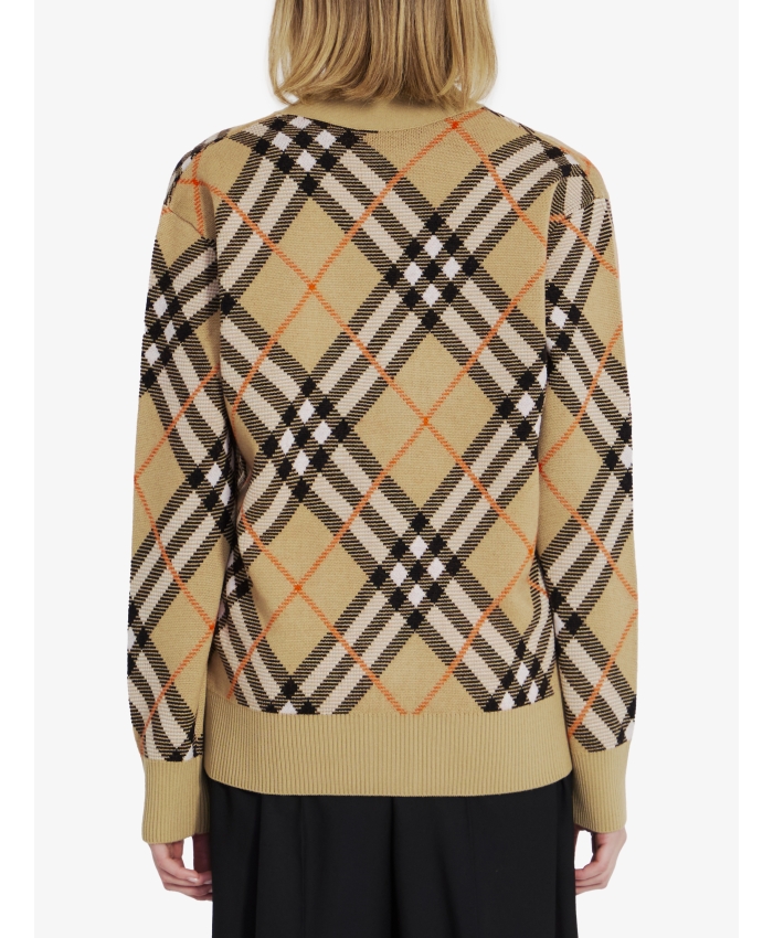 BURBERRY - Cardigan in Check wool