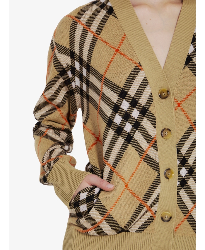 BURBERRY - Cardigan in Check wool