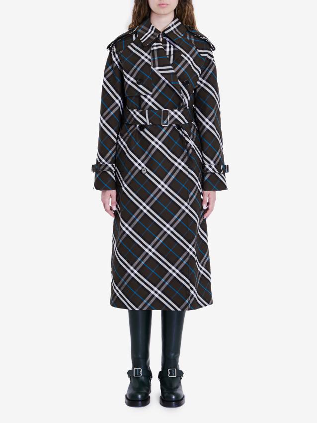 BURBERRY - Long trench coat in cotton blend
