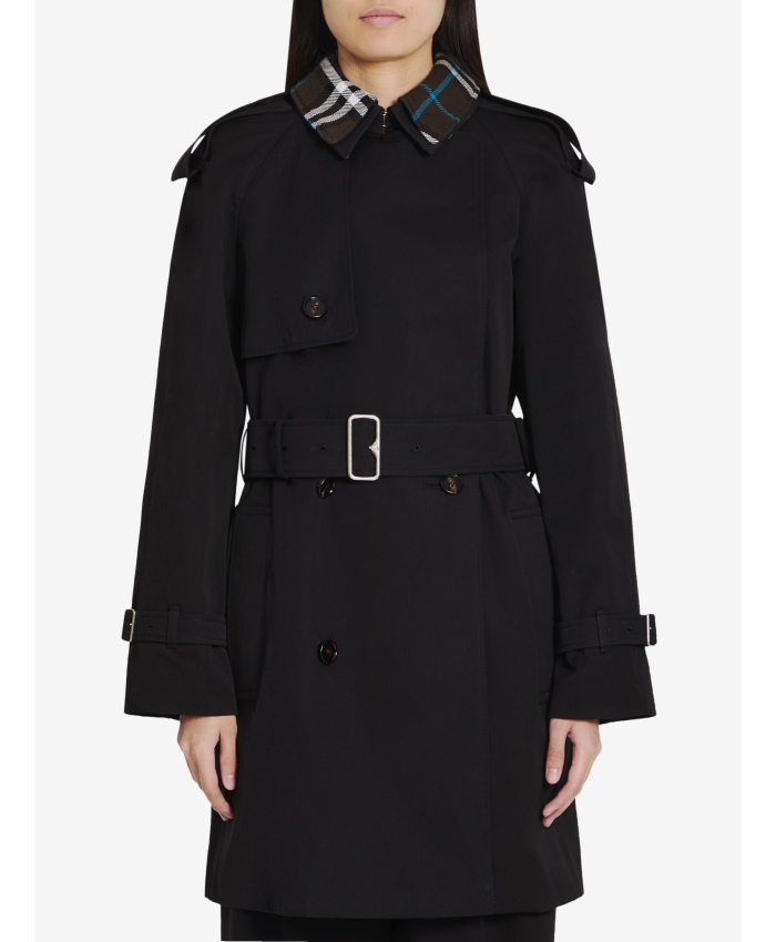 BURBERRY - Raincoat with Check collar