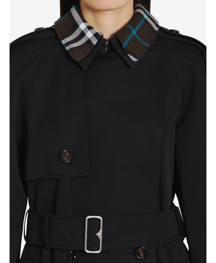 BURBERRY - Raincoat with Check collar