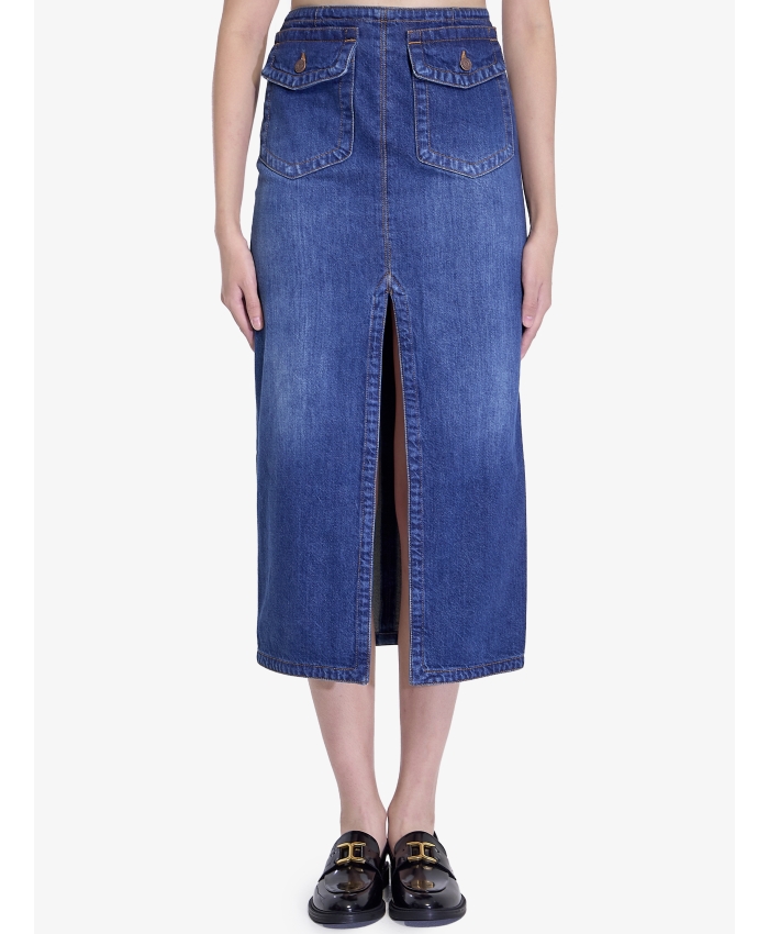 CHLOE - Denim midi skirt