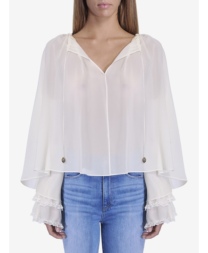 CHLOE - Gathered top in silk