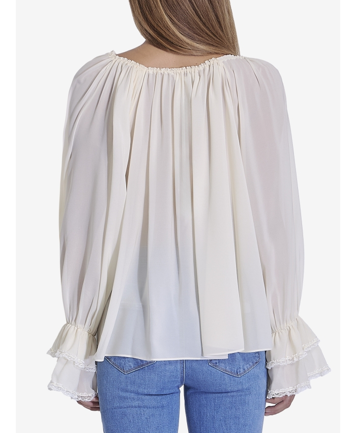 CHLOE - Gathered top in silk