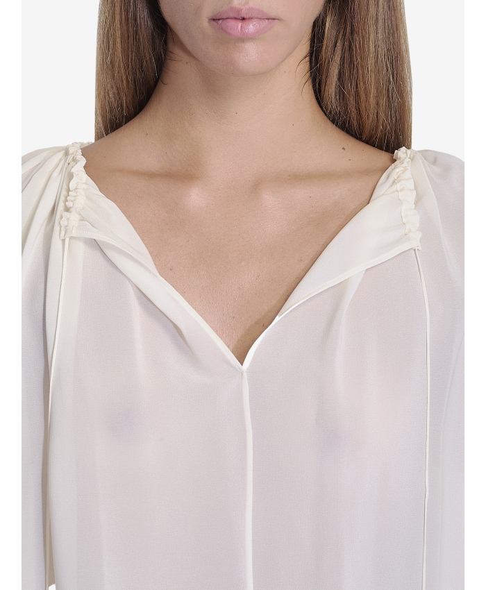 CHLOE - Gathered top in silk