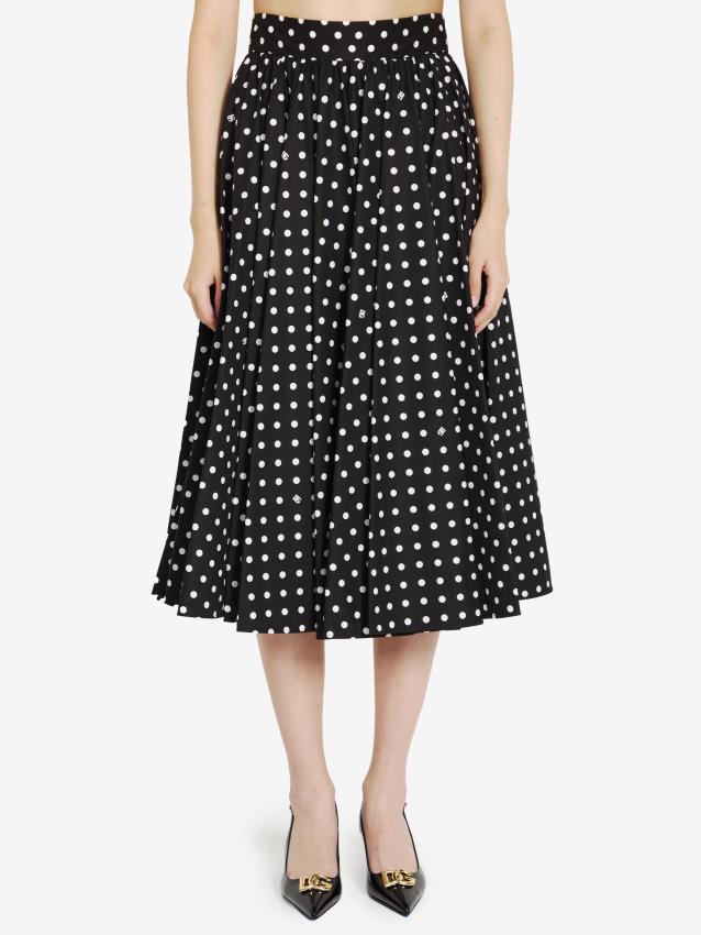 DOLCE&GABBANA - Full skirt with Polka-dot print