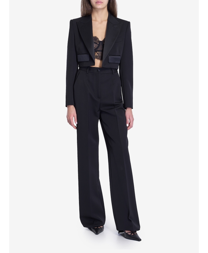 DOLCE&GABBANA - Gabardine tuxedo pants