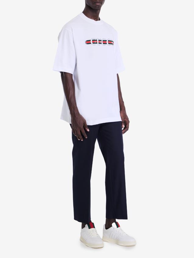 GUCCI - Trousers in double cotton twill