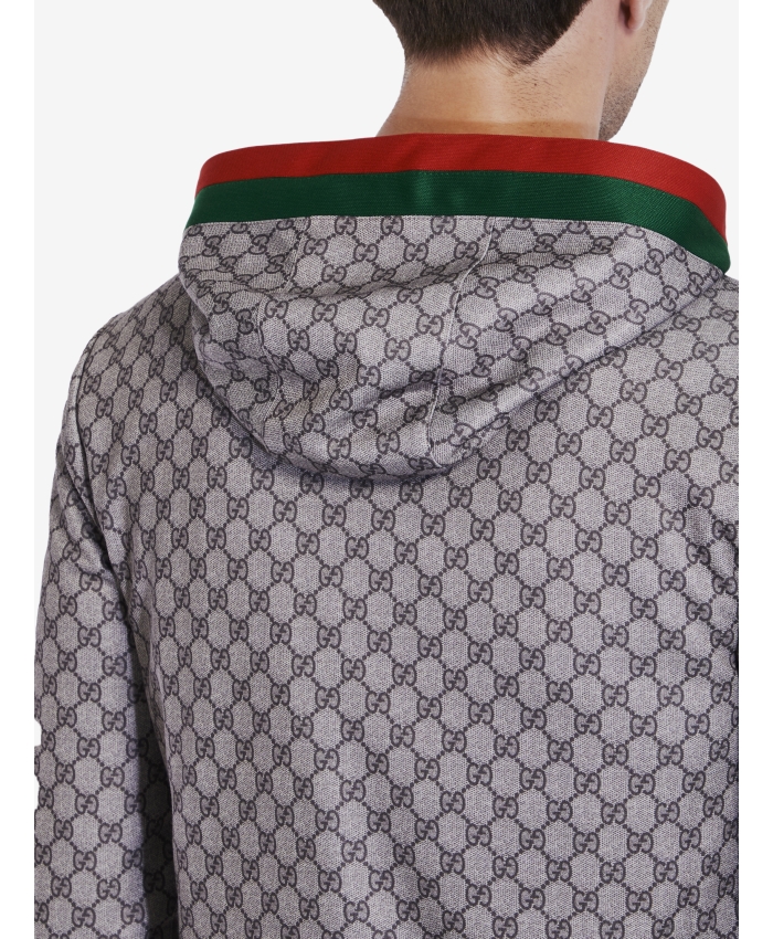 GUCCI - Felpa con zip con stampa GG