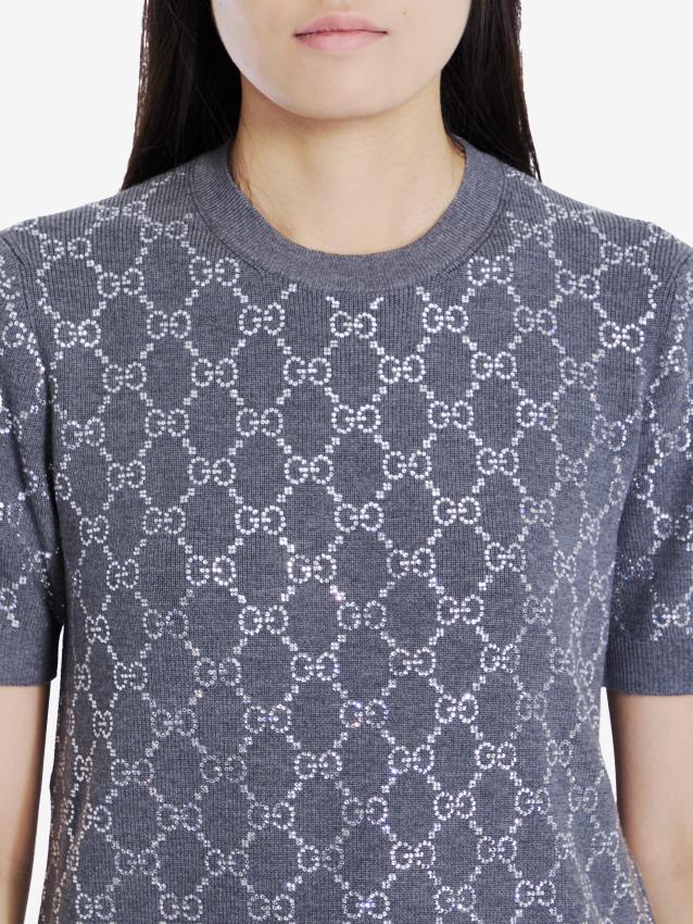 GUCCI - Maglia con strass GG