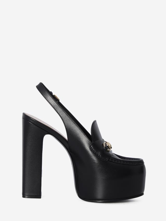 GUCCI - Horsebit platform slingback loafers