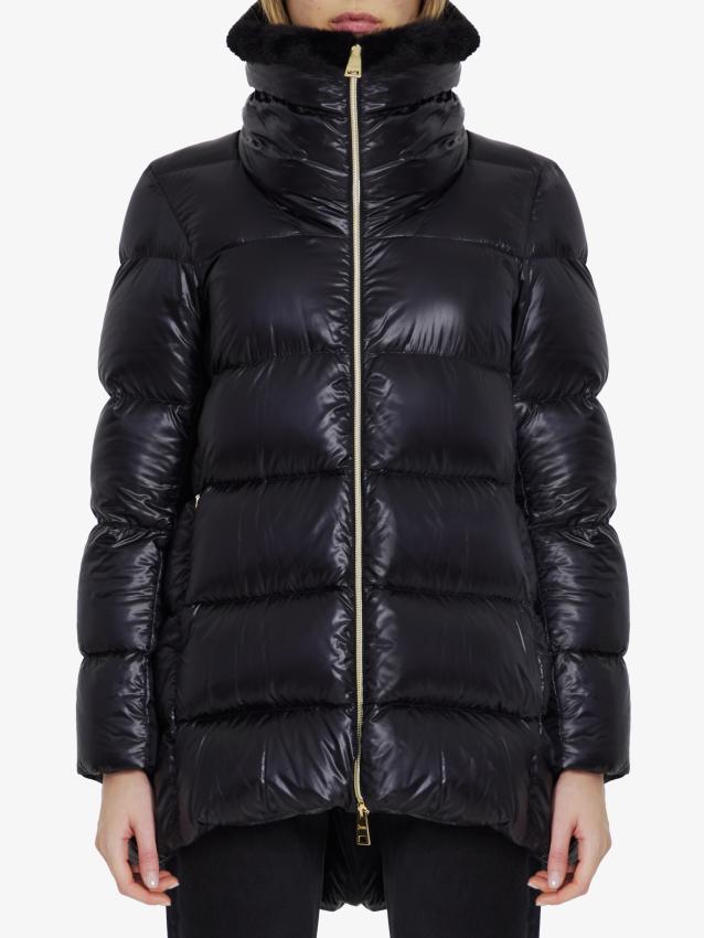 HERNO - Down jacket in nylon and eco-fur