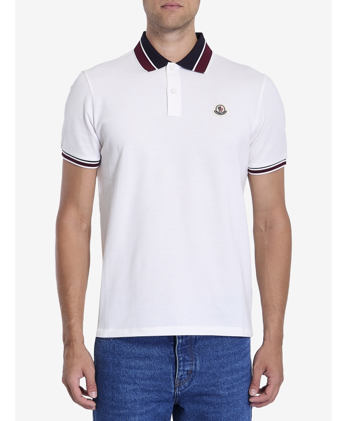 MONCLER - Piqué cotton polo shirt