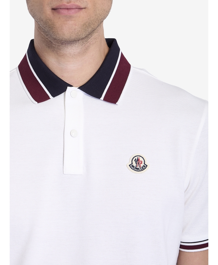 MONCLER - Piqué cotton polo shirt