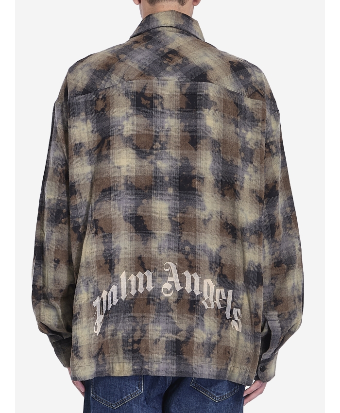 PALM ANGELS - Logo Curved check shirt