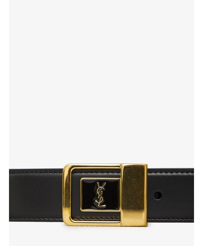 SAINT LAURENT - Cassandre buckle leather belt