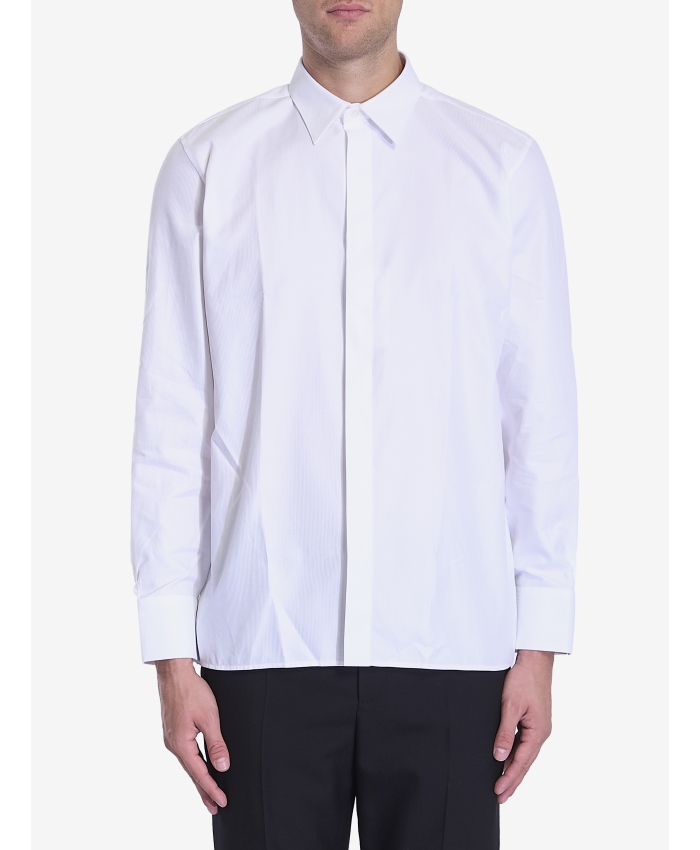 SAINT LAURENT - Shirt in striped cotton poplin