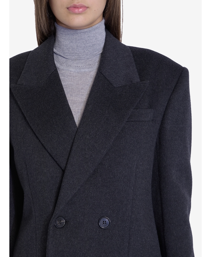 SAINT LAURENT - Long coat in cashmere and wool