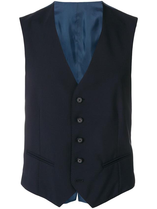 TONELLO - Blue wool vest