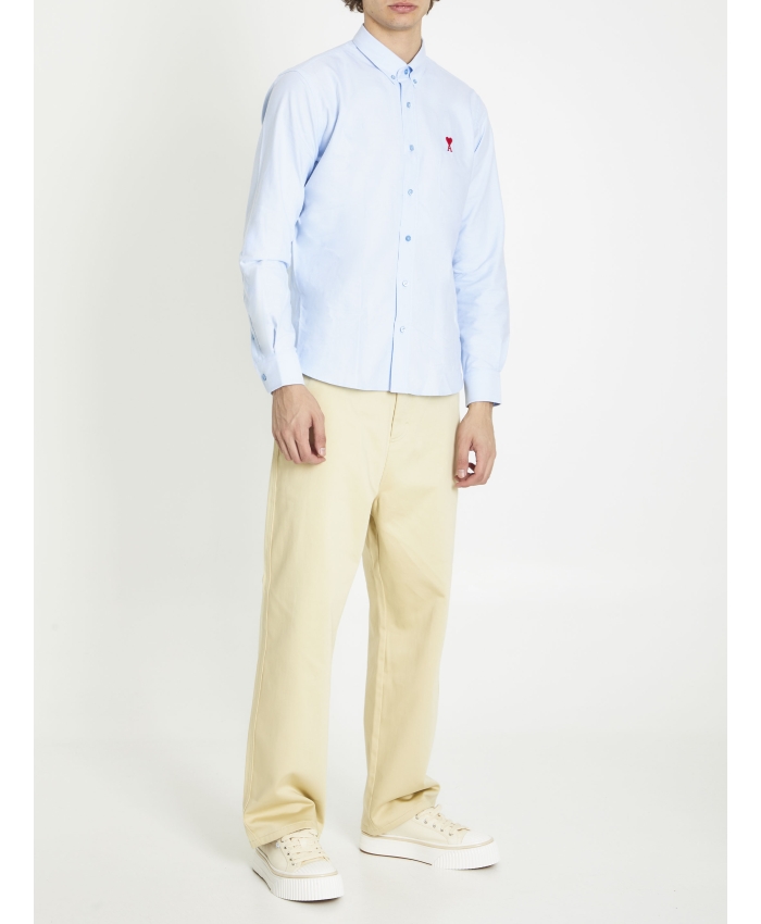 AMI PARIS - Beige cotton trousers