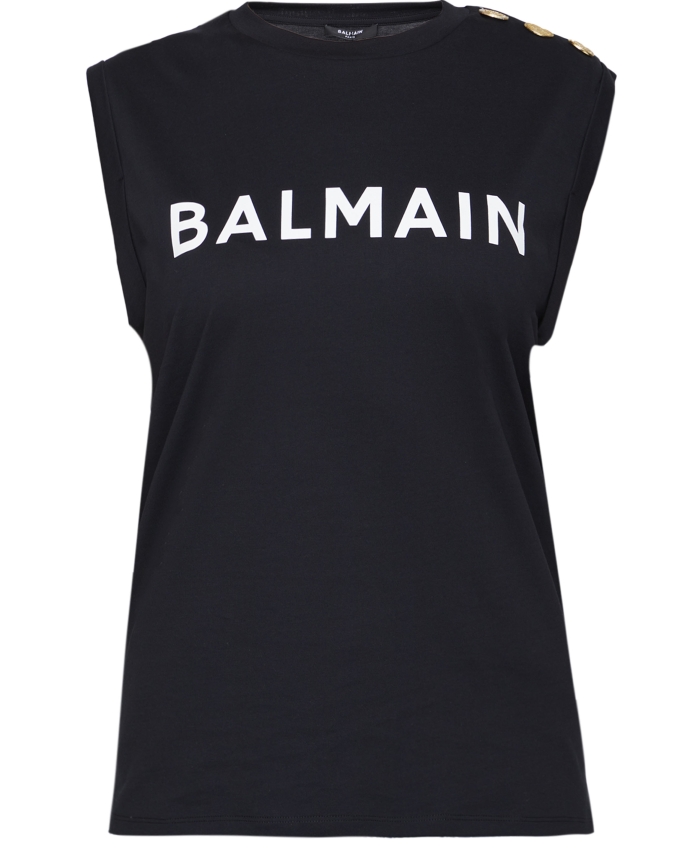 BALMAIN - Black top with logo