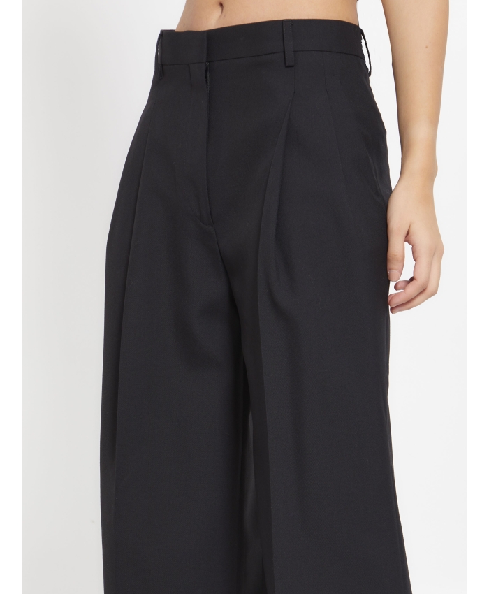 BURBERRY - Wide-leg wool trousers