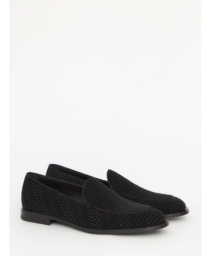 DOLCE&GABBANA - Velvet logoed loafers